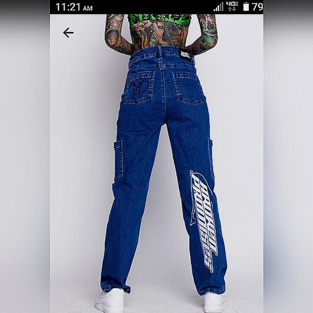 Broken Promises cargo jeans Bad Ass jeans!!! #Skaterjeans - Picture 3 of 16